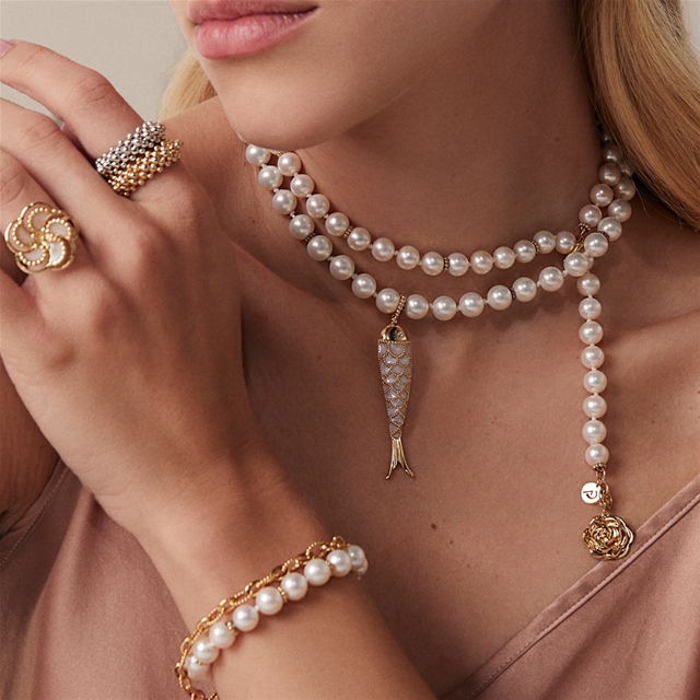 Pingente Peixe esmalte madreperola - Imagem 4